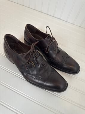 Zara Man Brown Leather Buckle Oxford Shoes Classic Workwear Office Size EU42 11